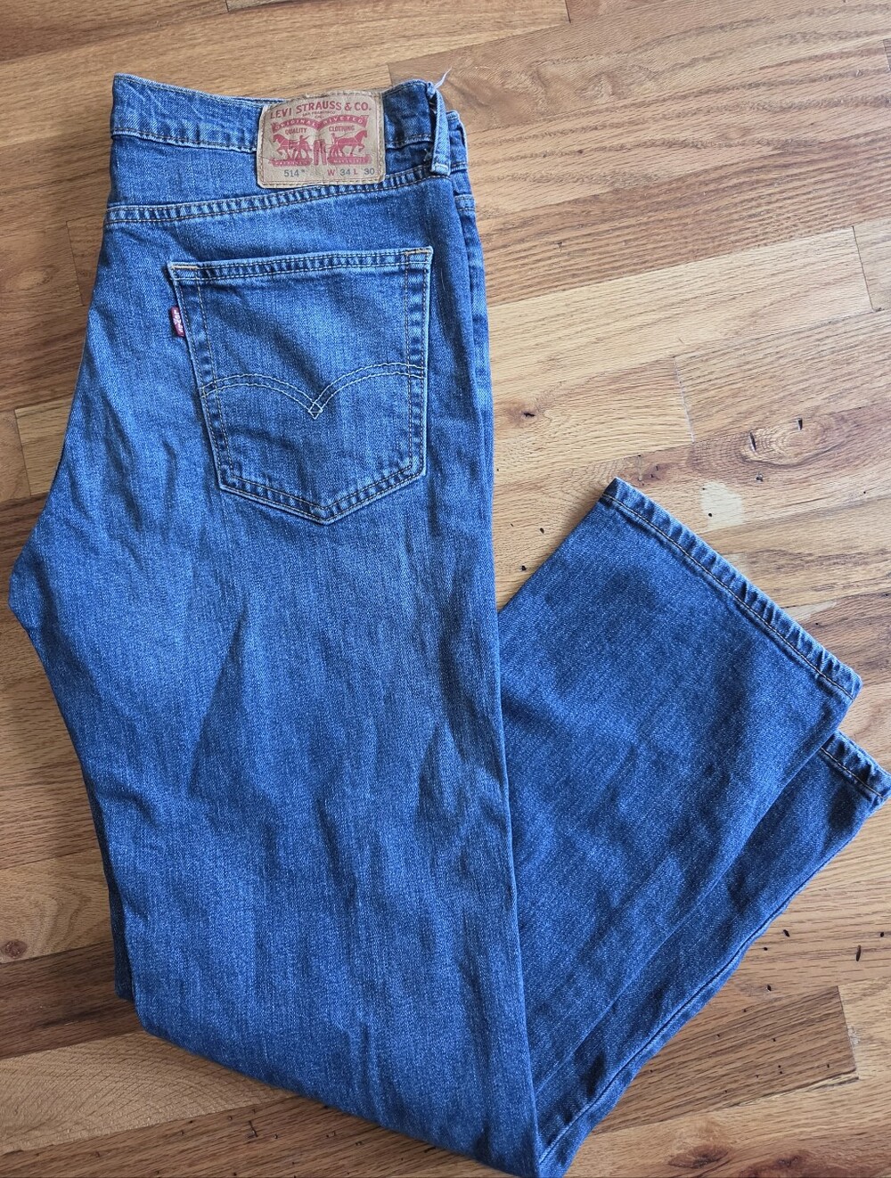 Levi's 514 Jeans Men's 34x30 Straight Blue Denim Jeans